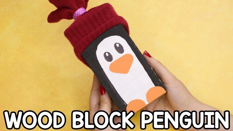 Wood Block Penguin Craft for Kids - fun winter craft for kids