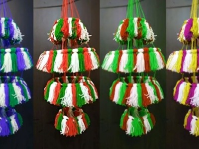 Woolen Craft Idea. Beautiful Wall Hanging.DlY - Woolen Wall Craft.Amazing Craft Pom Pom Woolen