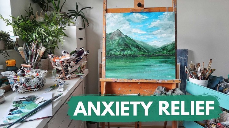 Anxiety Relief | Acrylic Painting Tutorial [REAL-TIME]
