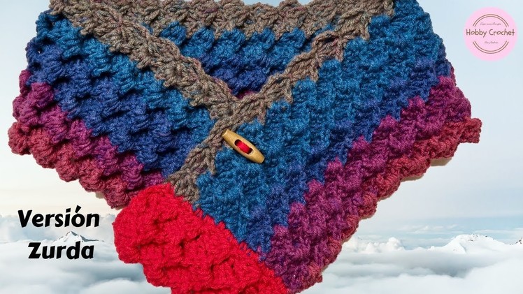 Bufanda en Punto 3D a crochet paso a paso (Versión Zurda)