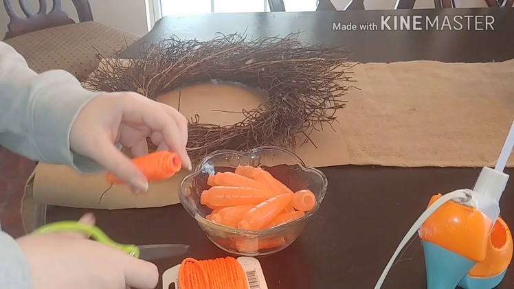 DIY carrot wreath.