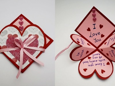 DIY Handmade Heart Pop Up Card For Valentine's Day. Anniversary | Love Card | Card For Scrapbook
