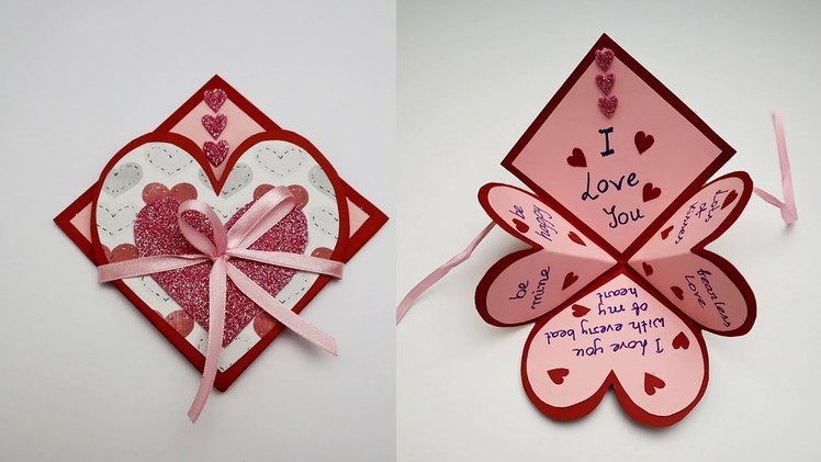 DIY Handmade Heart Pop Up Card For Valentine's Day. Anniversary | Love Card | Card For Scrapbook