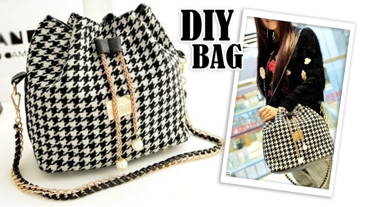 DIY SWEET SHOULDER BAG DESIGN. Chains Fashion Bucket Bag Tutorial