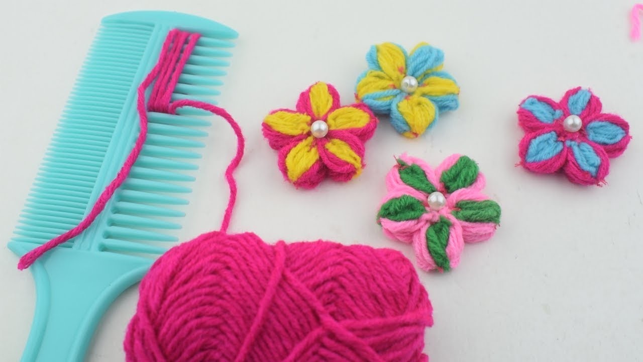 Easy Flower Embroidery Trick with Comb - Hand Embroidery Amazing Trick - Sewing Hack
