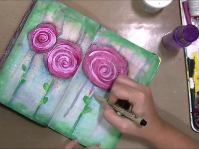 Easy Roses - Mixed Media Art Journal Process Video
