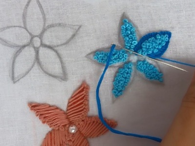 Hand embroidery 3 types different style  flower tutorial in one video
