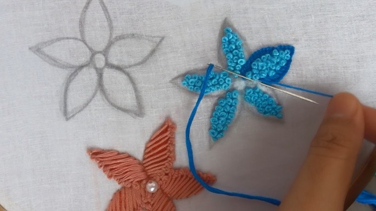 Hand embroidery 3 types different style  flower tutorial in one video