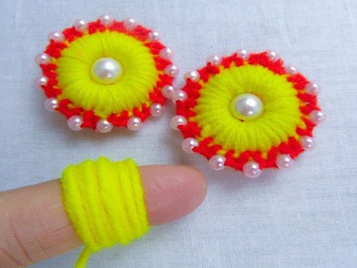 Hand Embroidery Amazing Trick, Easy woolen flower making trick, easy flower embroidery trick