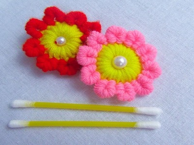 Hand Embroidery Amazing Trick, Easy Woolen Flower Embroidery Trick, Sewing hack