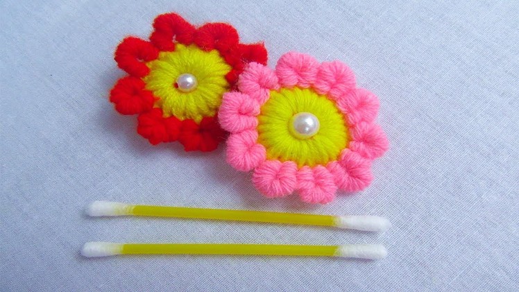 Hand Embroidery Amazing Trick, Easy Woolen Flower Embroidery Trick, Sewing hack