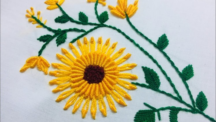 Hand Embroidery:beautiful flower design by nakshi design art