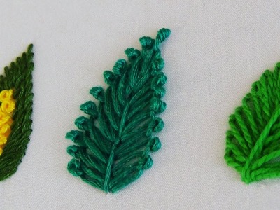 Hand Embroidery: Different Stitches For Leaf Embroidery Part 1