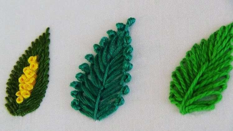 Hand Embroidery: Different Stitches For Leaf Embroidery Part 1