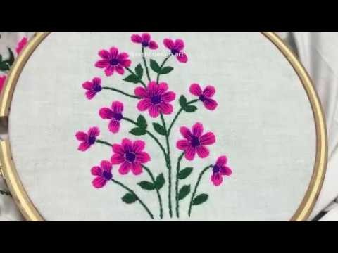 Hand embroidery: Flower design by nakshi design art