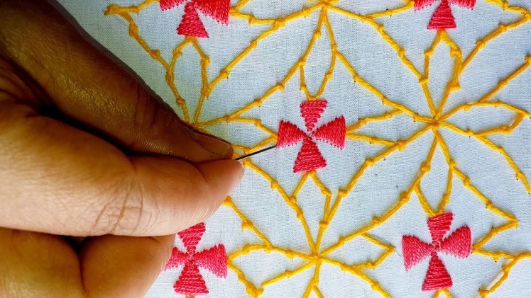 Hand Embroidery  :  Nakshi Katha  twilling  stitching Design Tutorial.