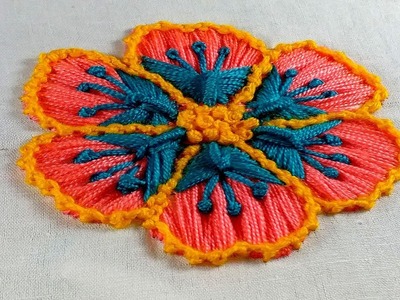 Hand Embroidery satin stitch different design
