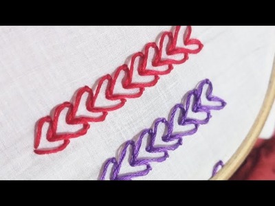 Heart Chain Stitch | Border Embroidery Design Idea (Hand Embroidery Work)