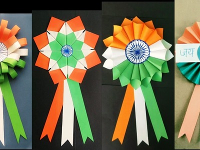 Indian Tricolor Badge Ideas.Republic Day Crafts.Indian Tricolor Badge Making Ideas for Kids