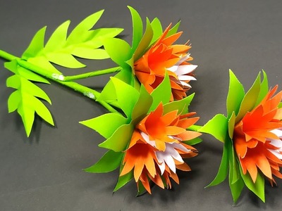 Paper Craft: How to Make Easy Stick Flower Idea! Beautiful Paper Handcraft |Jarine's Crafty Creation