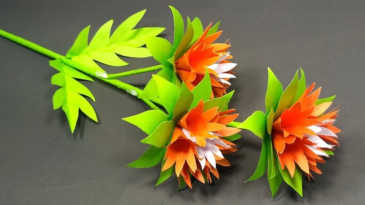 Paper Craft: How to Make Easy Stick Flower Idea! Beautiful Paper Handcraft |Jarine's Crafty Creation