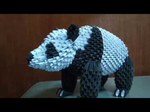 Papercraft 3d origami panda bear tutorial part 1