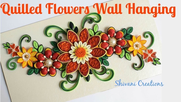 Quilled Flowers Wall Hanging. 3D Quilling Orange Flowers. Paper Quilling Showpiece