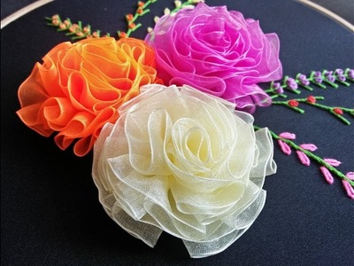 Ribbon Rose Embroidery - Ribbon Rose Flower Tutorial | Ribbon Embroidery Designs