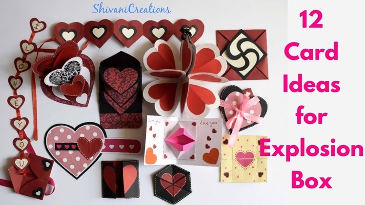 12 Card Ideas for Explosion Box. DIY Valentine's Day Explosion Box Part Two