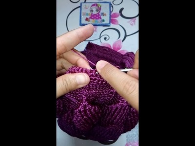 3D Leaf Crochet Bag (pelapik handle 2)