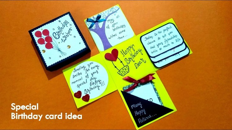 Beautiful Handmade Birthday card idea  |  Special birthday card l complete tutorial
