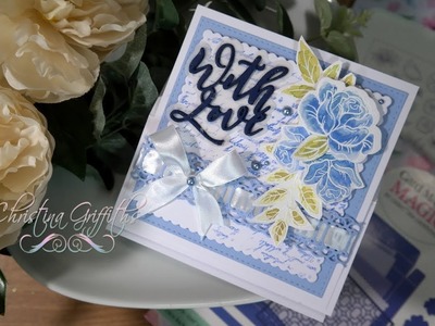 Blue & White Easel Card with Card Making Magic 6x6 Collection