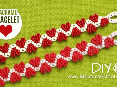 DIY Easy Valentine's Day Heart Bracelet Tutorial ❤ Macrame School