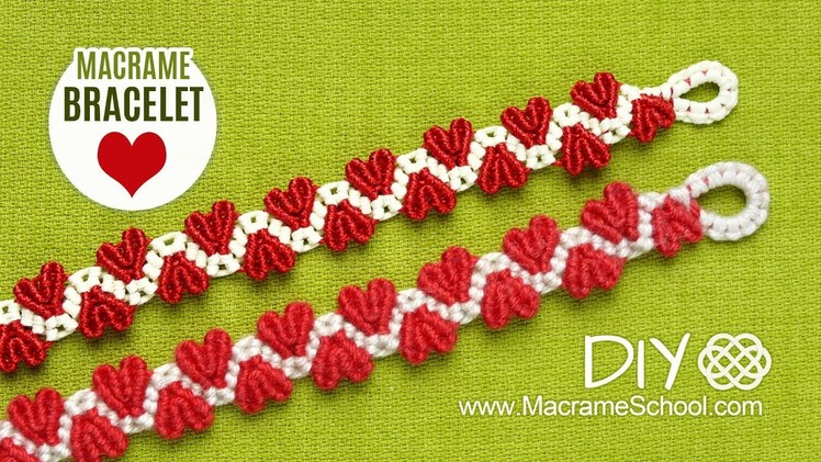 DIY Easy Valentine's Day Heart Bracelet Tutorial ❤ Macrame School