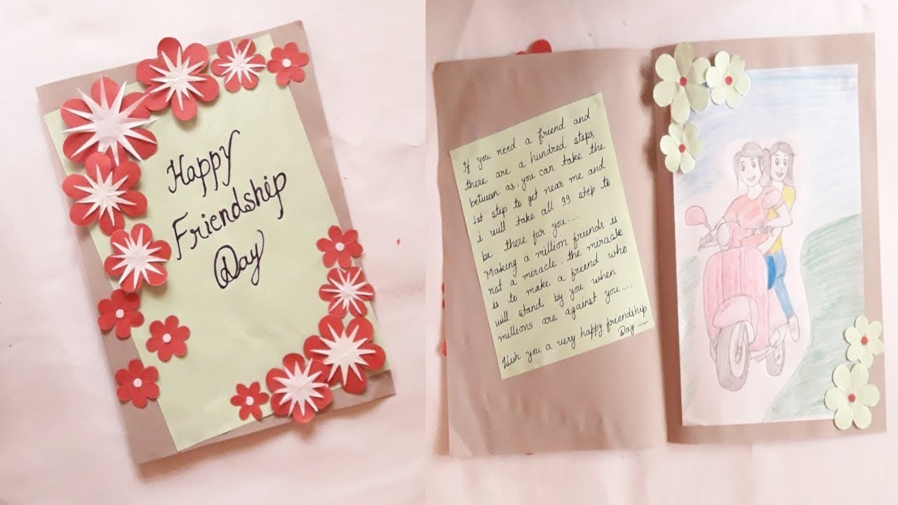 Greeting Card Idea For Friendship Day Easy To Make Flower Card