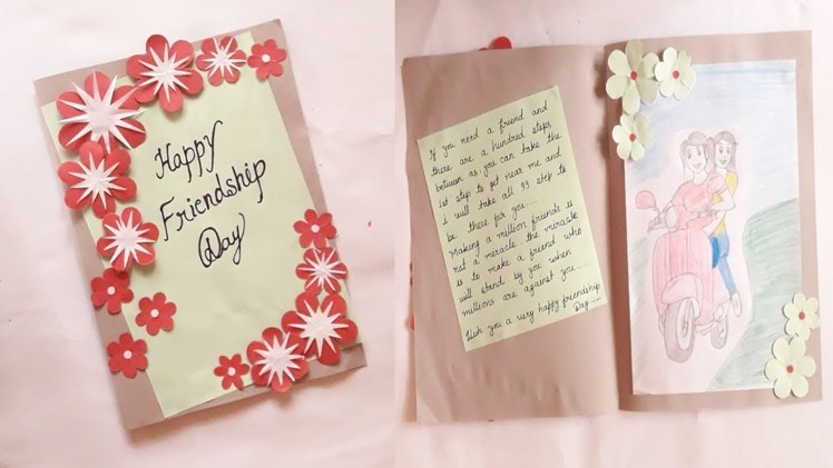 Greeting Card idea for friendship day || easy to make flower card