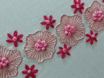 Hand embroidery of a simple and beautiful border design