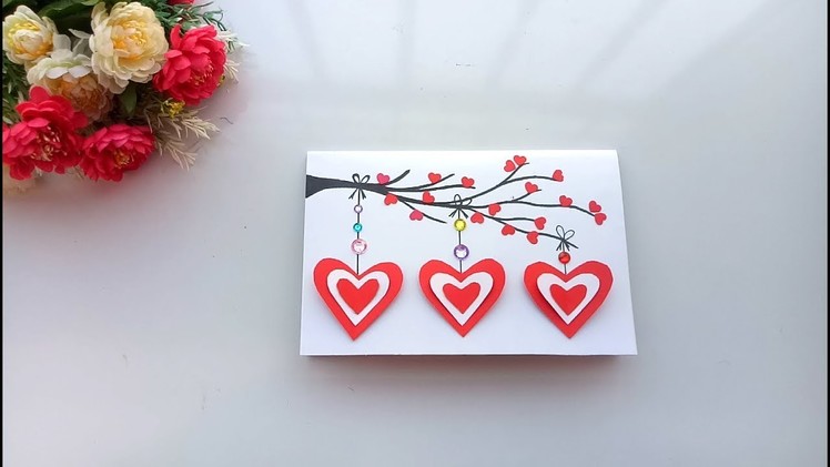 Handmade card for Valentines day.pop pu card. tutorial