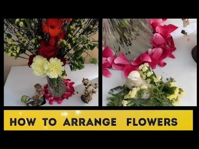 How to decorate table |flower arrangements|Arrange flowers in a vase|Diwali Special Decoration