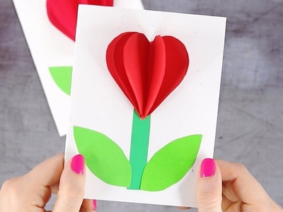 How to Make 3D Heart Flower Valentines Day Card