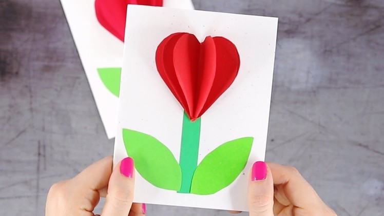 How to Make 3D Heart Flower Valentines Day Card