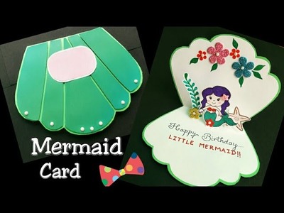 Mermaid Card.Mermaid Birthday Card.Mermaid Themed Card for Girl. Birthday Card Ideas for Kids