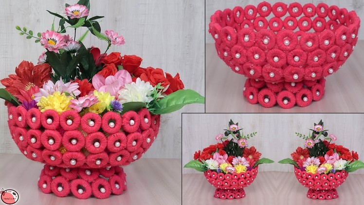 Newspaper Craft.  || DIY Basket Making for Flowers || Handmade Craft