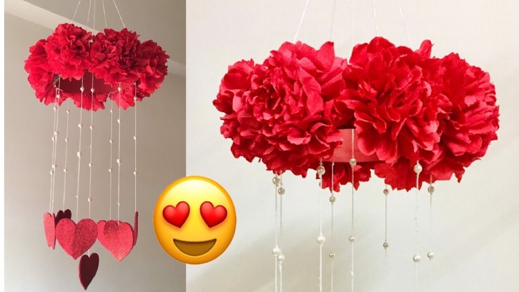 PAPER FLOWER WALL HANGING | WALL DECORATION IDEAS | HEART WALL HANGING  | VALENTINE ROOM DECOR IDEAS