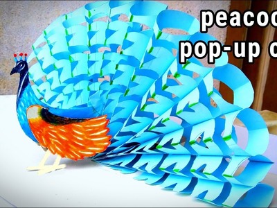 School project peacock | peacock pop up card 2019 | school project idea peacock