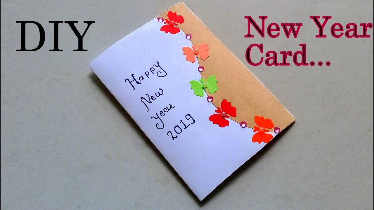 Simple & Beautiful New Year Card Making. Happy New Year Greeting Card