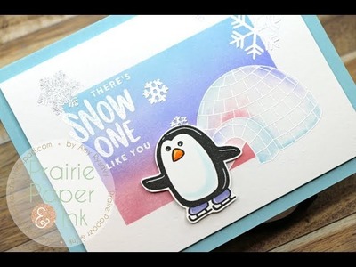 Snow Much Card with Oxide Ink Blending & Watercolor