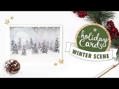 Snowy Winter Watercolor Landscape | 2018 Holiday Card Series
