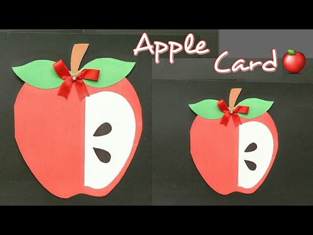 Teachers Day Card. Apple Card for Teacher.Cute Apple Card for Kids.Cute Handmade Crafts for Kids
