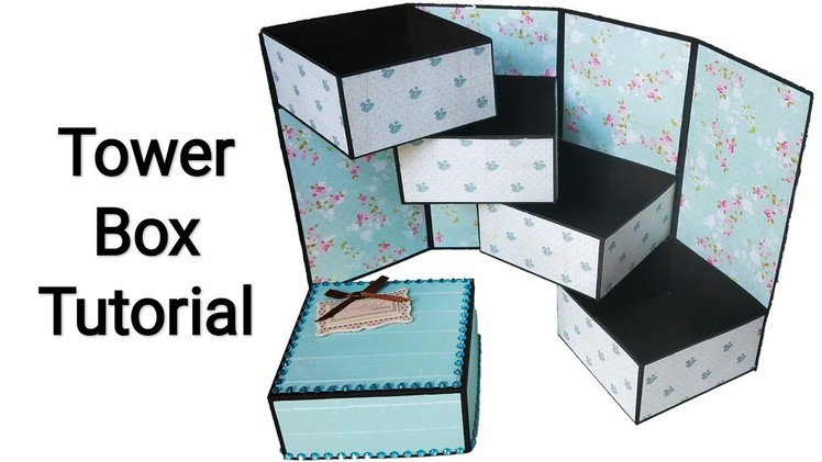 Tower Gift Box Card Tutorial | Stepper Box Card Tutorial | Ladder Box Tutorial | By Crafts Space